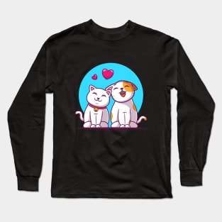 Couple of cat cartoon Long Sleeve T-Shirt